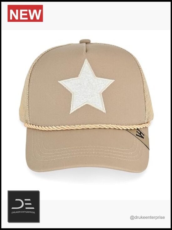 Trucker Hat with Pearl Star Snapback Mesh Adjustable Baseball Cap main image 5